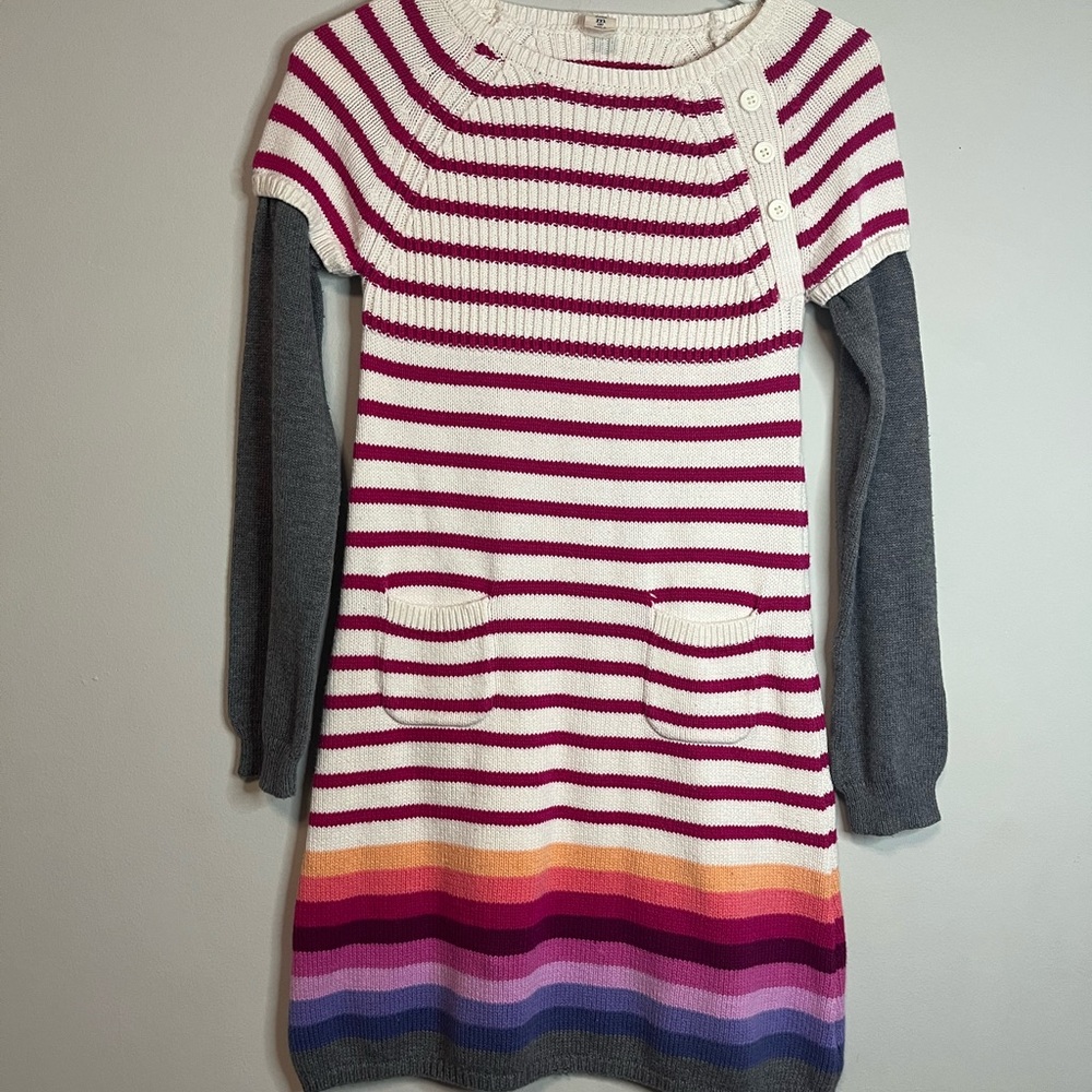 Old Navy Striped Multicolor Knit Kids Dress size M 8